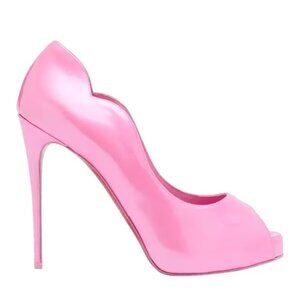 Christian Louboutin HOT CHICK ALTA 120 Scallop Patent Heels Pumps Shoes